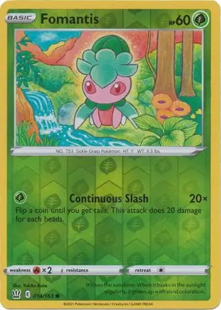Battle Styles Fomantis #14/163 reverse holo